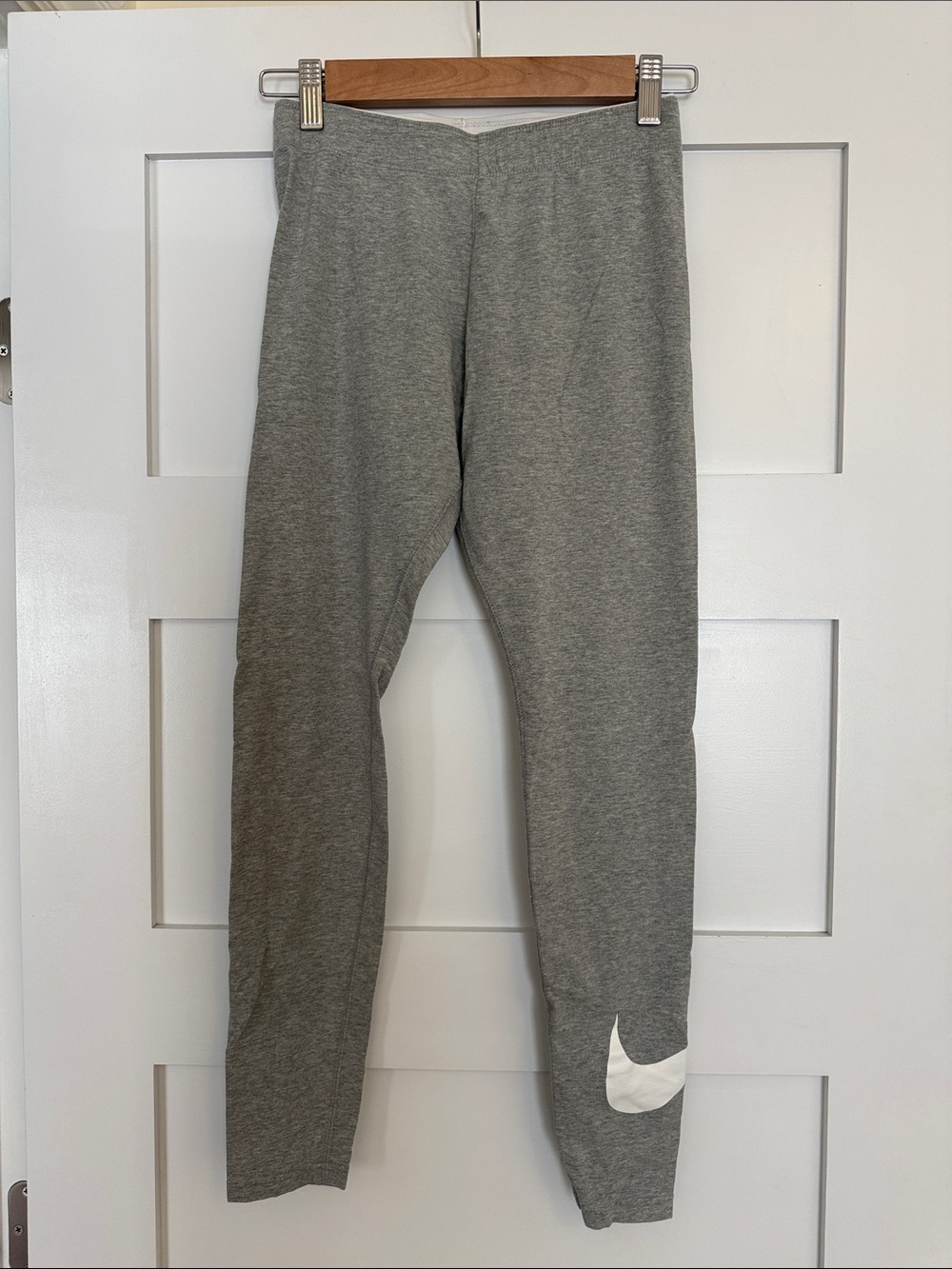 Nike Gray Leggings with White Swoosh